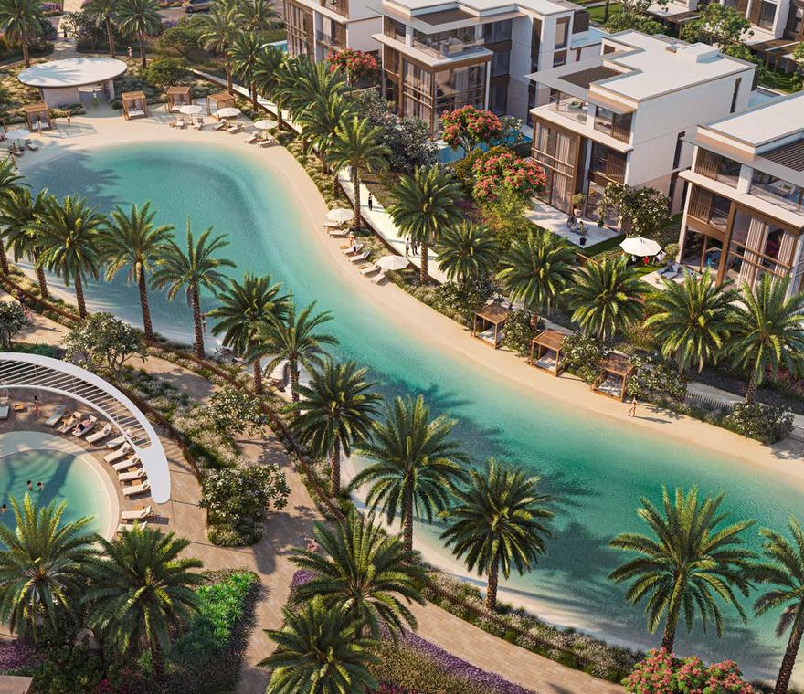 Nad Al Sheba Gardens lagoon and villas, Meraas render