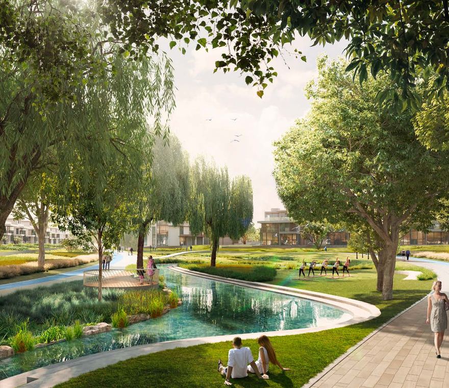 Nad Al Sheba Gardens park walk, Meraas render