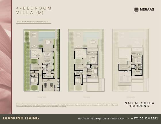 Nad Al Sheba Gardens Phase 10 4-bed villa floor plan