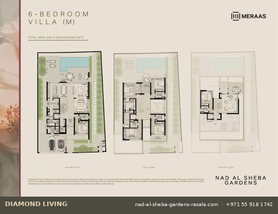 Nad Al Sheba Gardens Phase 10 6-bed villa floor plan