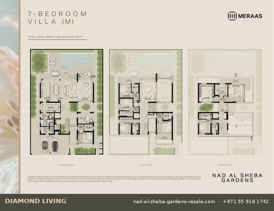 Nad Al Sheba Gardens Phase 10 7-bed villa floor plan