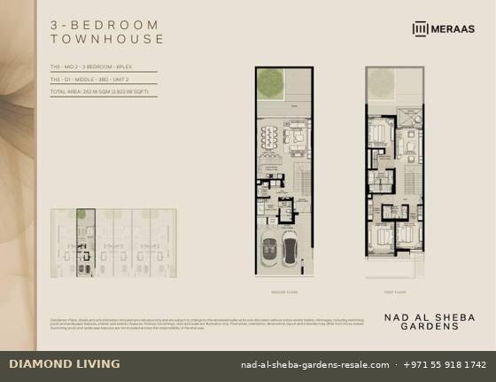 Nad Al Sheba Gardens Phase 10 3-bed townhouse (TH3) floor plan