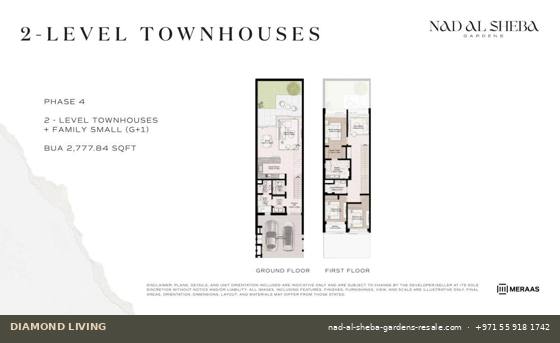 Nad Al Sheba Gardens Phase 4 3-bed townhouse (G+1) floor plan